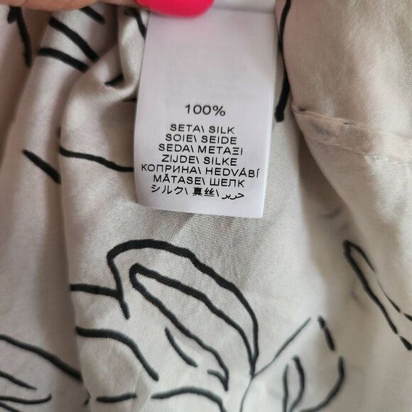 Brunello Cucinelli Blouse Top Womens 3XL (US 2X) Plus 100% Silk Button Front Fl - Picture 6 of 8